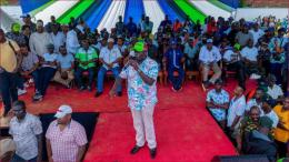 Former deputy president Rigathi Gachagua in a past political rally.
